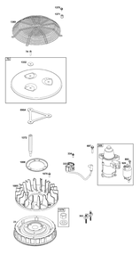 Flywheel, Ignition, And Starter Group Diagram and Parts List for 543477-3301-J1 400000 - 699999 Briggs and Stratton Engine